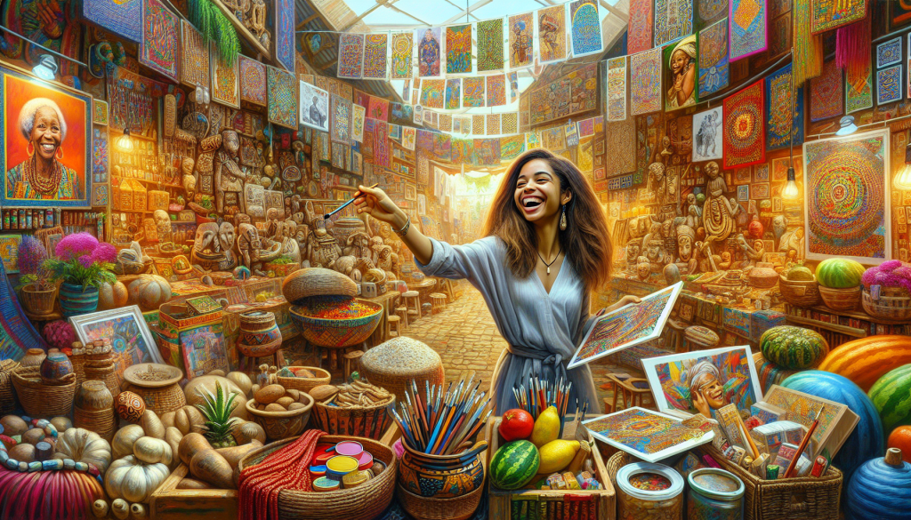 découvrez l'œuvre captivante d'urielle kouk lors du dak'art 2024 à l'épicerie fine africaine. une expérience artistique unique qui met en lumière la richesse de la création contemporaine africaine.