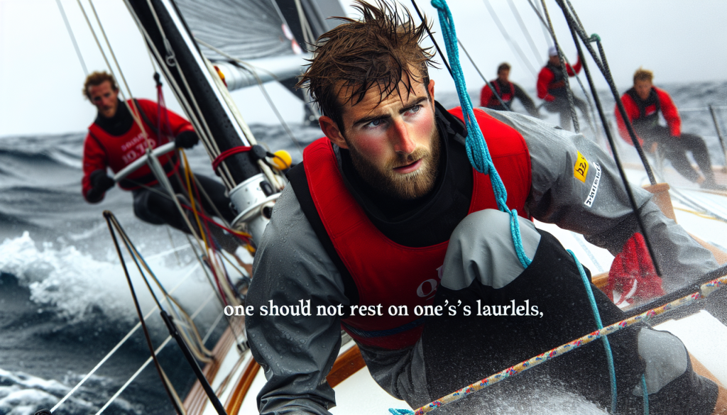découvrez l'interview exclusive de tom laperche sur la route du rhum, où il explique pourquoi il est crucial de ne jamais se reposer sur ses lauriers dans cette course mythique.
